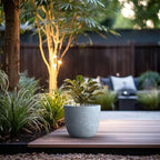Kante Accent Round Bowl Blue Gray Concrete Planter 14" Dia, Outdoor - Image 3