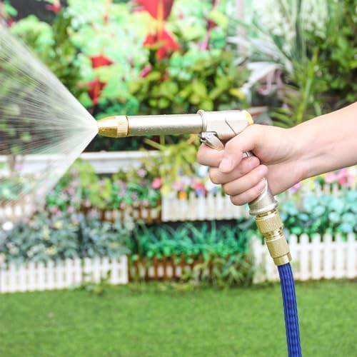 High-Pressure Metal Water Sprayer, Heavy Duty Adjustable Hose Nozzle with 4 Metal Hose Connectors, Multipurpose Sprayer for Car Washing, Garden Watering, Patio & Driveway Cleaning (silver) - Image 5