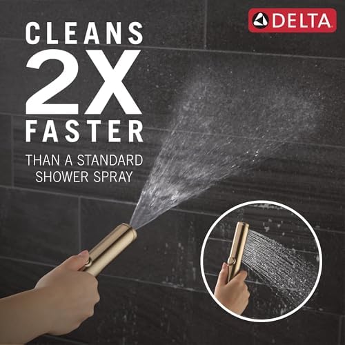 Delta 2-Setting Brushed Gold Wall Mount Handheld Shower Head with ProClean Spray, Hand Held Shower Head and Hose with High Pressure Spray, Lumicoat Champagne Bronze 55537-CZ-PR - Image 2