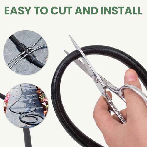 40FT 1/2 Inch Drip Irrigation Tubing Extension Hose, Main Line Watering Tube for Expanding Garden Irrigation Systems with 2pcs 6-Way Quick Connector - Image 4