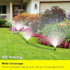 FANHAO Above Ground Irrigation Garden Sprinkler System, Metal Adjustable Garden Sprinkler Set, 360 Degree Large Area Coverage Irrigation Kit for Lawn, Patio, Flower Bed & Garden - Image 6