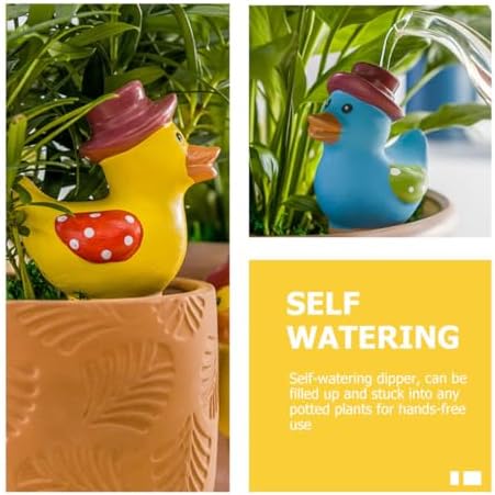 4pcs Cute Duck Shaped Terracotta Plant Watering Spikes for Indoor Plants Self-Watering Stakes Automatic Drippers for Potted Garden Use Random Color - Image 7