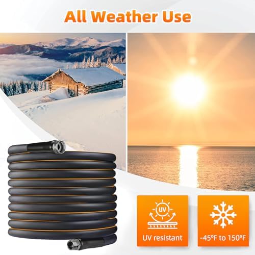 Garden-Hose 200ft x 5/8 in Heavy Duty, Flexible and Lightweight Water Hose, Burst 600 psi, Kink-less Hybrid Rubber Hose for Backyard, 3/4'' Solid Metal Fittings for All Your Watering Need - Image 6
