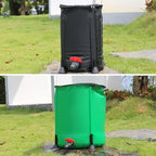 Rain Barrel, Portable Outdoor Water Storage Tank, Large Capacity Rain Water Collection Barrel with Filter Two Spigots and Overflow Kit, PVC Water Rain Catcher Barrel(Black,60x80cm) - Image 2
