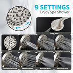 BESAQUO 9 Settings Air-Induction High Pressure Handheld shower head - Image 5