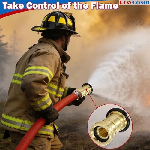 1 Inch NH/NST Fire Hose Nozzle Brass Fire Equipment Industial Heavey Duty Spray Jet Fog Nozzle - Image 4