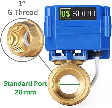 U.S. Solid 1" Motorized Ball Valve 85-265V AC Brass Electrical Ball Valve, 2 Wire Auto Return Setup Normally Closed - Image 4