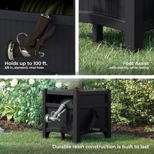 Hideaway Garden Hose Reel Storage Cabinet - Image 5