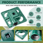 Baquler 4 Pcs Stationary Spot Sprinkler 900 Sqft Metal Square Base Lawn - Image 3