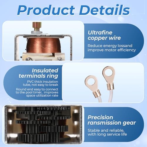 Tallew Pool Timer Motor Compatible with WG1573-5 60Hz Time Clock Replacement Motor Compatible with T104M, T100, T170, T100, R201, T1400, T100-20 and WH Series (277V) - Image 3