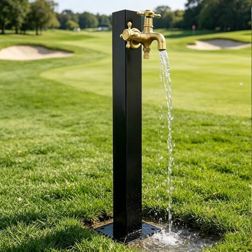 Freestanding Hose Stand Vertical Garden Water Tap, Outdoor Stainless Steel Water Column with Faucet, Freeze Proof Yard Hydrant Spigot for Patio Backyard(Square A,Height: 60cm/23.6in) by Gaommini