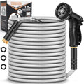 Rcfunkid Garden Hose 125FT No-Kink Metal Hose With 10 Function Nozzle Tough by GardenHose