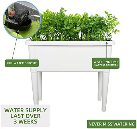 Dexceder 13.2 Gallon Self Watering Raised Garden Bed (White) - Image 5