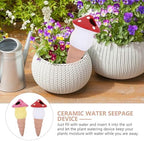 4pcs Mushroom Shape Self Watering Spikes for Indoor Plants Terracotta Watering Stakes Plant Waterer Tool Set Automatic Drip Irrigation for Flower Pots and Garden Use Random Color - Image 7