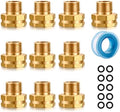 SIGURANTA Garden Hose Connector Adapter,3/4" GHT female and 1/2" NPT male Connectors, Brass Repair Fittings, for female Hose to male Hose (10 Pack) by SIGURANTA