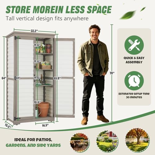 Ketive Outdoor Storage Cabinet Store More in Less Space - Image 5