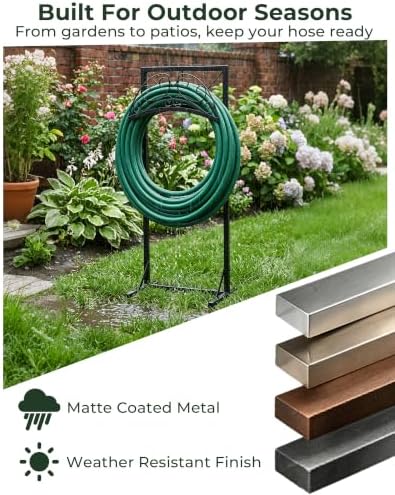 Garden Hose Holder Stand, Heavy Duty Freestanding Metal Rack - Image 7