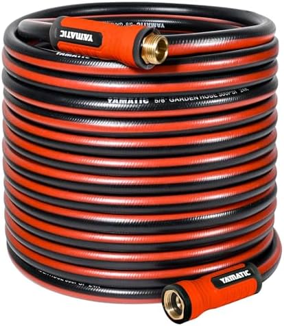 YAMATIC 100ft Garden Hose 5/8in I.D. with 360° Swivel Brass Handle by YAMATIC
