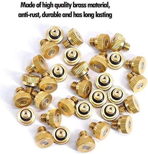 60PCS Brass Mister Nozzles Misting Nozzles for Cooling System Water Mister Sprinkle Fog Nozzles for Patio Garden 0.004-0.039" Sprayer Irrigation Tool Kit (Size : 0.5mm) - Image 4