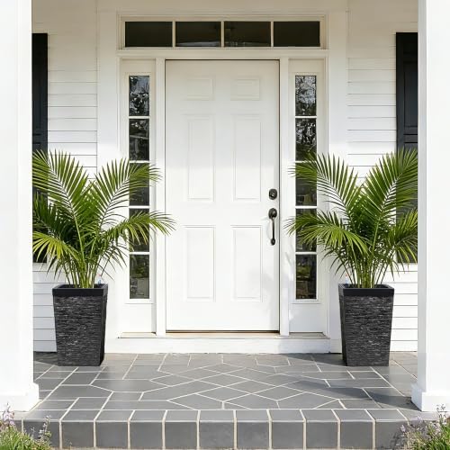 Tall Outdoor Planters Set of 2, 16" Planters for Outdoor Plants - Image 2