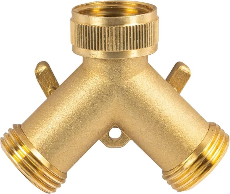 2‑Pack 2‑Way Brass Garden Hose Splitter with O‑Rings & Thread Tape - Image 3