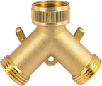 2‑Pack 2‑Way Brass Garden Hose Splitter with O‑Rings & Thread Tape - Image 3