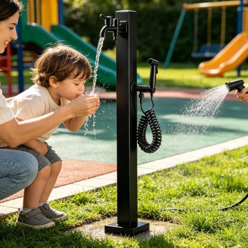 Freestanding Outdoor Water Column Faucet Garden Water Spigot Hose Stand by Gaommini