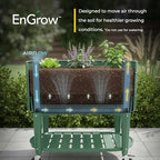 Permasteel Raised Garden Bed with Legs, 40×20×37 in, Planter Box with EnGrow™ TrueSoil™ Technology for Vegetables, Flowers, Herbs, and Fruit, Outdoor Indoor, Storage Shelf, Sage - Image 2