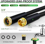 75FT Garden Hose Non-Expanding Flexible Water Hose With Sprayer Nozzle Lightweight Portable High Pressure Kink Resistant & Leakproof Durable Black Pipe For Garden Yard Lawn - Image 3