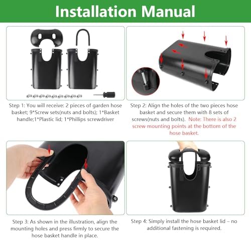 garden hose reel.Courtyard Hose boxes, garden hoses Box。Black - Image 7