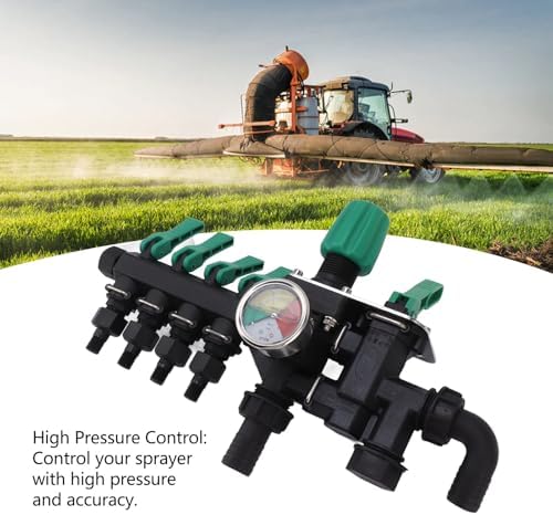 4 Way Hose Splitter, Water Manifold with Pressure Gauge for Garden Farm - Image 4