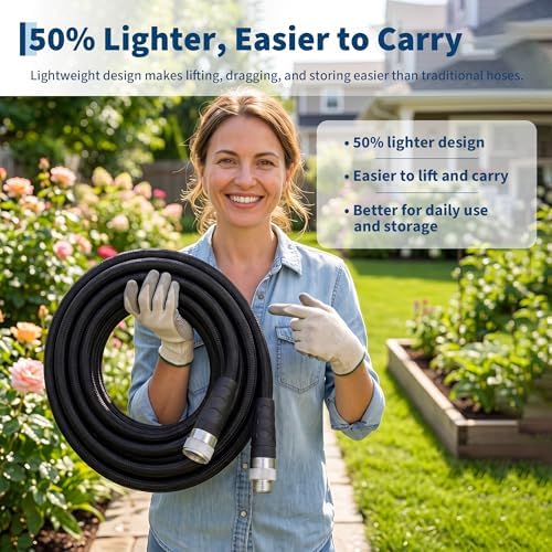 Garvee 100 FT Non-Expandable Garden Hose, Lightweight Water Hose - Image 5