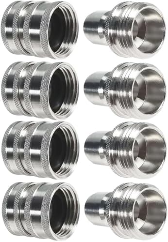 YAMATIC Stainless Steel Garden Hose Quick Connectors, 3/4" Thread (4 PACK) by YAMATIC