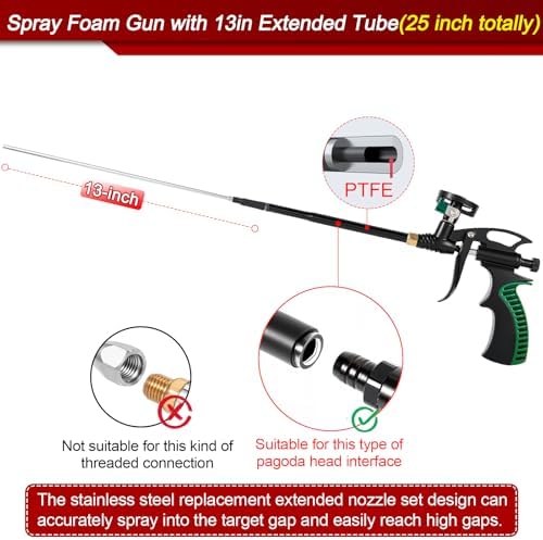 2 Pcs Professional Foam Spray Gun, with 4 long Nozzles,tubular - Image 3