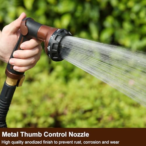 FANHAO Heavy Duty Garden Hose Nozzle, Metal Hose Sprayer Easy Thumb Control - Image 2