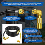 24ft RV Quick Connect Propane Hose for RV to Grill Low Pressure LP Gas Hose w/Elbow Adapter,1/4" Quick Plug x 3/8" Female Flare for Blackstone 17"/22" Griddle/Weber Grill/Camp Chef Stove/Fire Pit etc. - Image 4