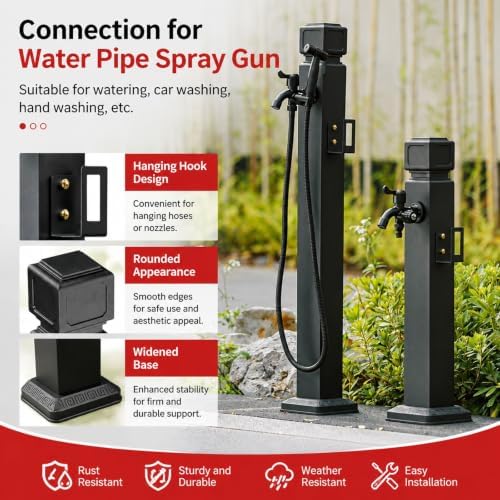 Outdoor Faucet Water Column - Freestanding Hose Holder with Tap, Durable Garden Watering Solution, Easy Installation for Garden, Patio, Yard Use - Image 7