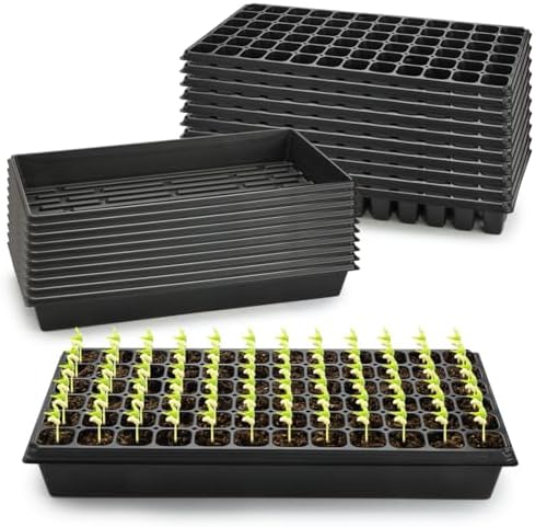 RooTrimmer 10 Pack 1020 Trays No Holes and 10 Pack 72 Cell Seed Starter Tray, 20" x 10" - Heavy Duty Reusable Plastic Seed Starter Kit for Microgreens, Seed Germination & Plant Propagation (10 Sets) - Image 6