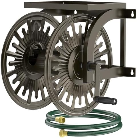GOFORWILD Wall Mount Garden Hose Reel, Holds 200-Feet of 5/8-Inch Hose by GOFORWILD