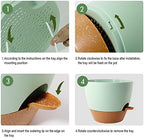 UOUZ 12inch 2Pack Large Self Watering Planters, Plastic Plant Pots with 60oZ Removable Deep Reservoir and Multi Mesh Drainage Holes for Indoor Outdoor Garden Plants and Flowers, Green with Brown - Image 4