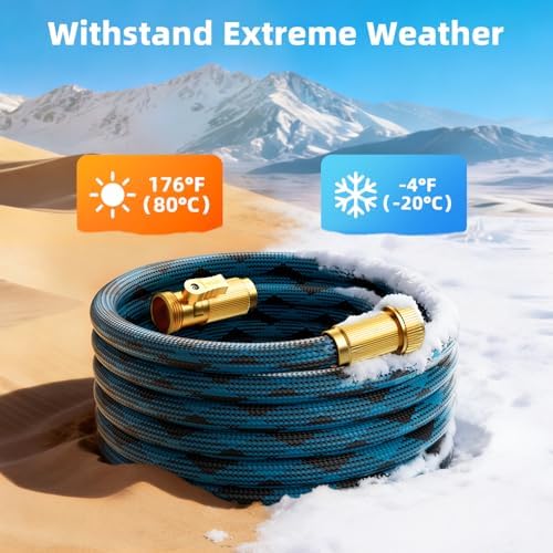 Garden Hose, Non-Expandable Water Hose 50 ft, Flexible, Kink & Leak Proof Water Pipe with 10-Function Spray Nozzle, Lightweight Outdoor Hose for Yard, Lawn, Car Wash, RV and Home Use - Image 5