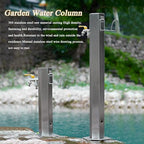 Stainless Steel Water Column Garden Water Tap, Outdoor Water Fountain Courtyard Hydrant, Garden Hose Holder with Faucet, Freestanding Antifreeze Faucet Water Dispenser,H50cm - Image 2