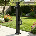 Stainless Steel Outdoor Water Spigot | Vertical Square Garden Water Column | Decorative Water Fountain Yard Hydrant Hose Stand for Patio, Deck, Poolside & Backyard(E,Height: 95cm/37.4in) by Lonmrrton