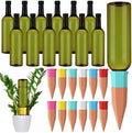 SiliFine 12 Sets Terracotta Watering Spikes,Green and Mixed Color by SiliFine