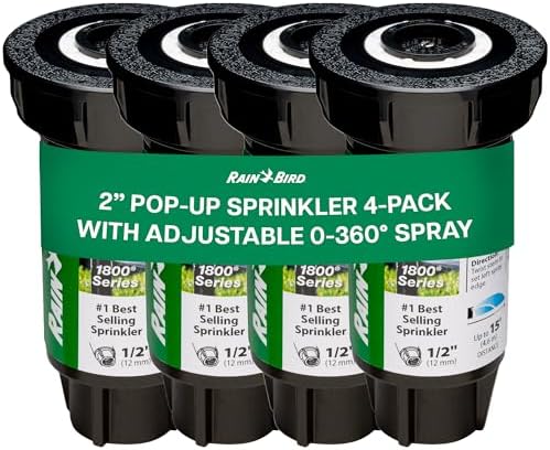 Rain Bird 1802APPRS Pressure Regulated, 2 Inch Pop Up Sprinkler Head 4 Pack by RainBird
