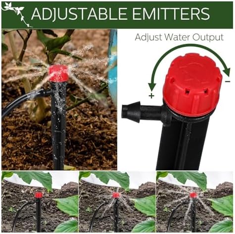 Irrigation System forgarden 50pcs Drip Emitters 1/4" Drip Irrigation Tubing 360° Adjustable Water Flow Drippers Garden Irrigation Garden Sprinkler - Image 5