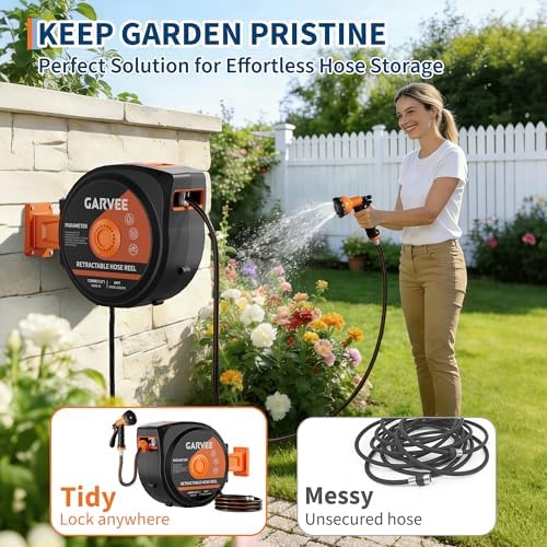 Loumernhant with PP+PVC Garden Hose Automatic Reel - Durable Garden Hose, Leak-Proof Hose Reel, Heavy Duty Hose Reel, Anti-Aging Hose Reel, and Abrasion Resistant Hose - Image 7