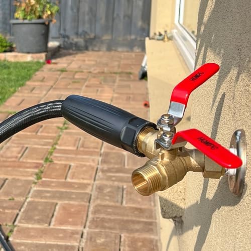 HQMPC Garden Hose Y Valve Splitter Brass Hose Splitter With Stainless Steel Long Handle Brass Garden Hose Adapter 2 Way Y Valve 3/4" GHT Thread 2pcs - Image 7