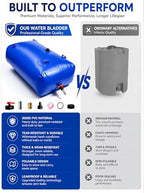 100 Gallon Water Bladder Tank, 2000D PVC Portable Water Storage Bag Blue - Image 4