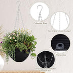 Zopeal 16 Pack 8" Black Self Watering Hanging Planters for Plants - Image 3